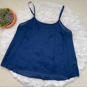 Eileen Fisher 100% Silk Blue Adjustable Tank Top